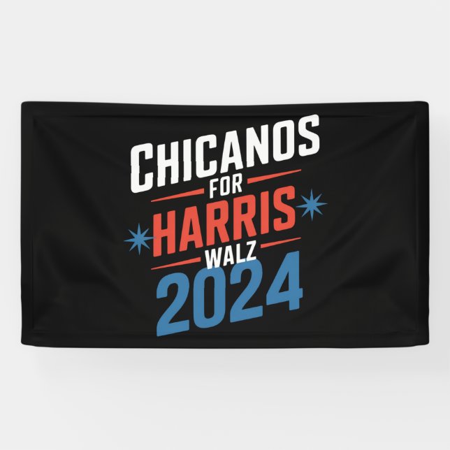 Banderoles Chicanos pour Harris Walz Présidentielle 2024 (Horizontal)