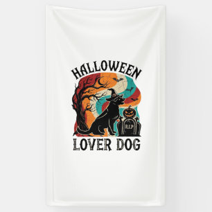 Banderoles Chien amateur d'Halloween Chapeau de sorcière Citr