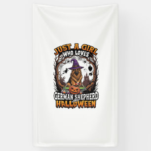Banderoles Chien berger allemand Halloween Chapeau de sorcièr