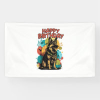Chien Berger Allemand Joyeux Anniversaire Fête She