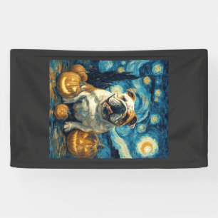Banderoles Chien bouledogue anglais mignon Halloween Jack O L