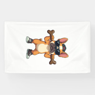 Banderoles Chien Bouledogue Français Vintage Cool Transportan