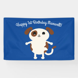 Banderoles Chien chiot mignonne Colorée 1er Anniversaire Thèm