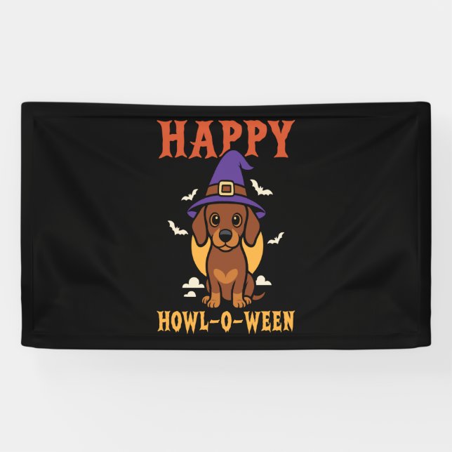 Banderoles Chien d'Halloween Dachshund (Horizontal)