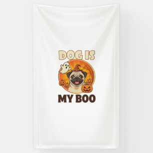Banderoles Chien Est Boo Pug Halloween Fantôme Citrouille