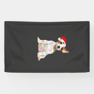 Banderoles chien Jack Russell Santa arbre de Noël lumières Xm