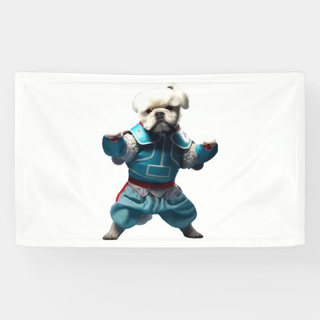 Banderoles Chien Knows Karate transformé (Horizontal)