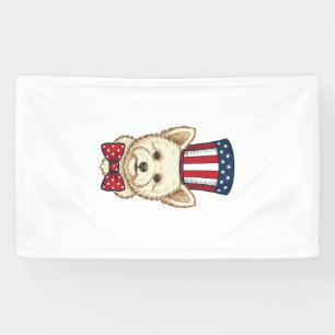 Banderoles Chien patriotique chapeau haut de forme vintage ve