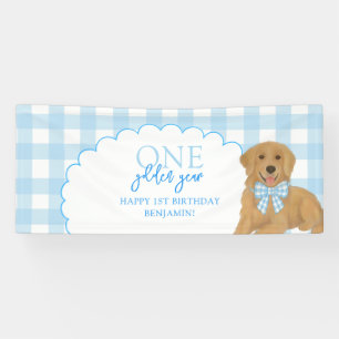 Banderoles Chien Retriever Blue One année dorée 1er anniversa