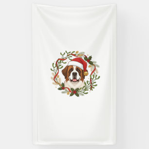 Banderoles Chien St Bernard Noël Chapeau de Père Noël Couronn