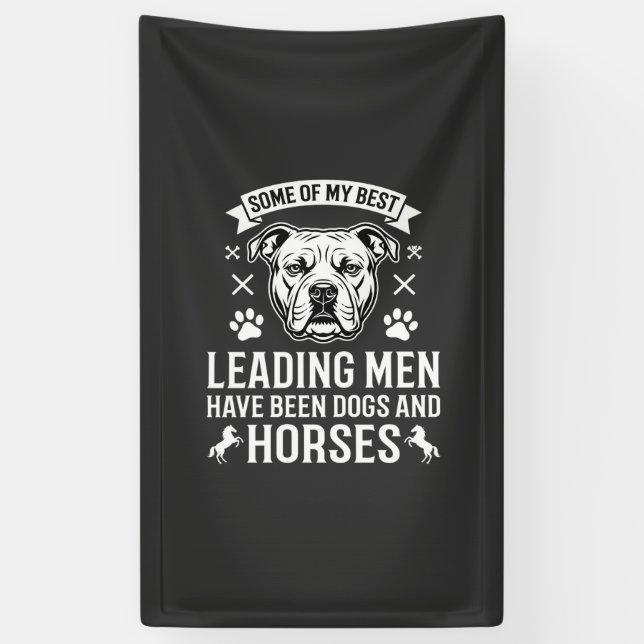 Banderoles Chiens et chevaux menant les hommes (Vertical)