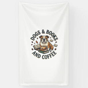 Banderoles Chiens Livres Café Bulldog Pile Tasse_1