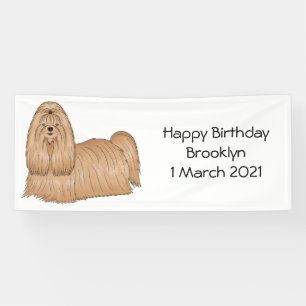 Banderoles Chih tzu long cheveux dessin de chien