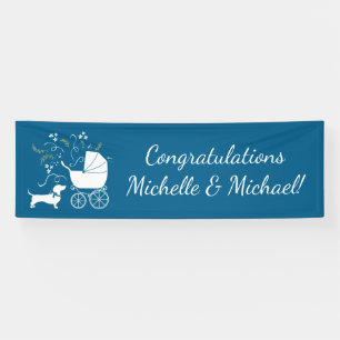 Banderoles Chihuahua Baby shower Blue Boy