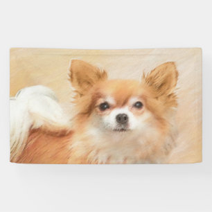 Banderoles Chihuahua Peinture de Chien à long Haired Art orig
