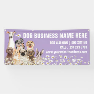 Banderoles Chiots Fleur de Lilas Toilettage de Chien Floral