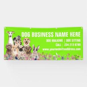 Banderoles Chiots verts floraux botaniques garde de chiens