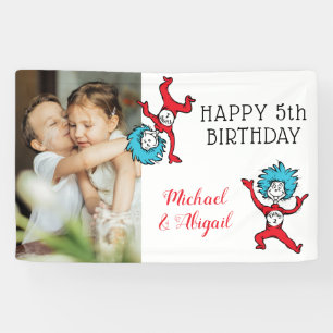 Banderoles Chose Une Chose Deux Jumeaux Anniversaire Ajoutez