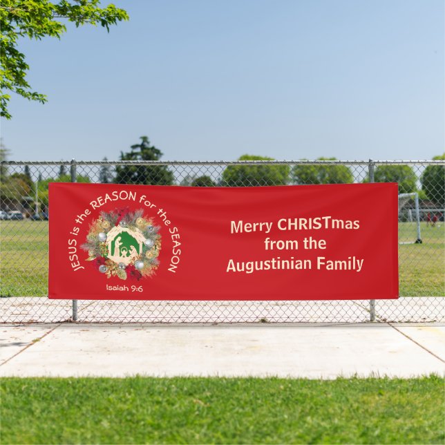 Banderoles Christian Christmas JÉSUS EST LA RAISON DU Rouge (Insitu)