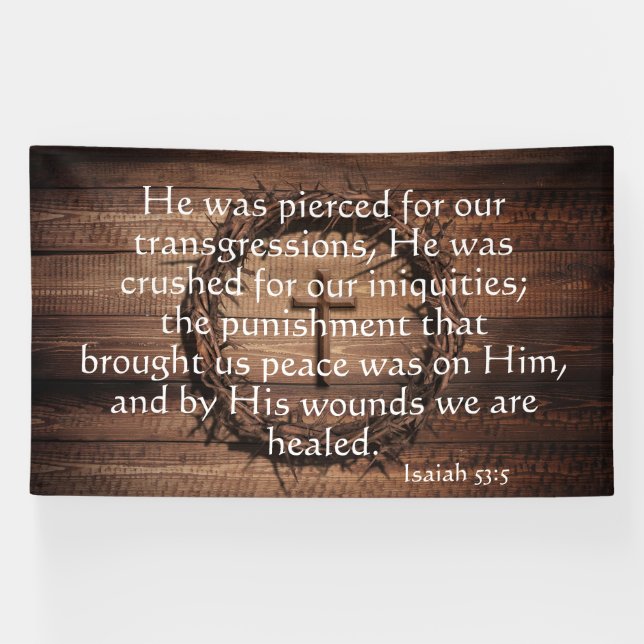 Banderoles Christian Redemption Scripture with Crown of Thorn (Horizontal)