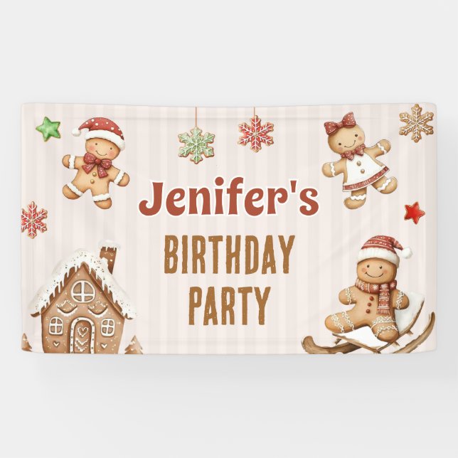 Banderoles  Christmas Cookie Gingerbread Birthday (Horizontal)