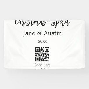 Banderoles Christmas Spirit mariage nom du couple QR date de