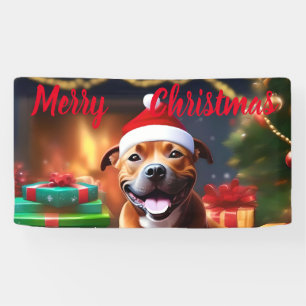 Banderoles Christmas Staffordshire Bull Terrier