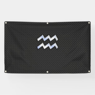 Banderoles Chrome comme Aquarius Zodiac dans la peau de serpe