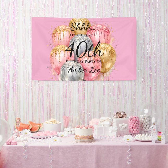 Banderoles Chut Fête d'anniversaire surprise (Fête)