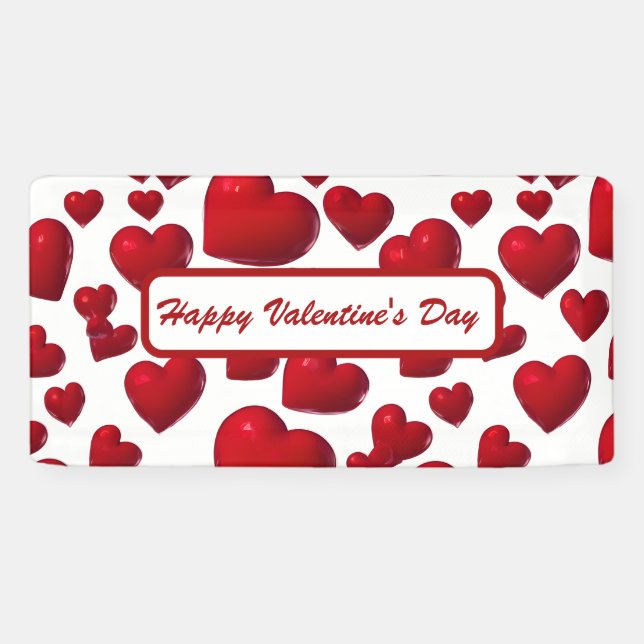 Banderoles Chute des Coeurs rouges Valentine Motif (Horizontal)