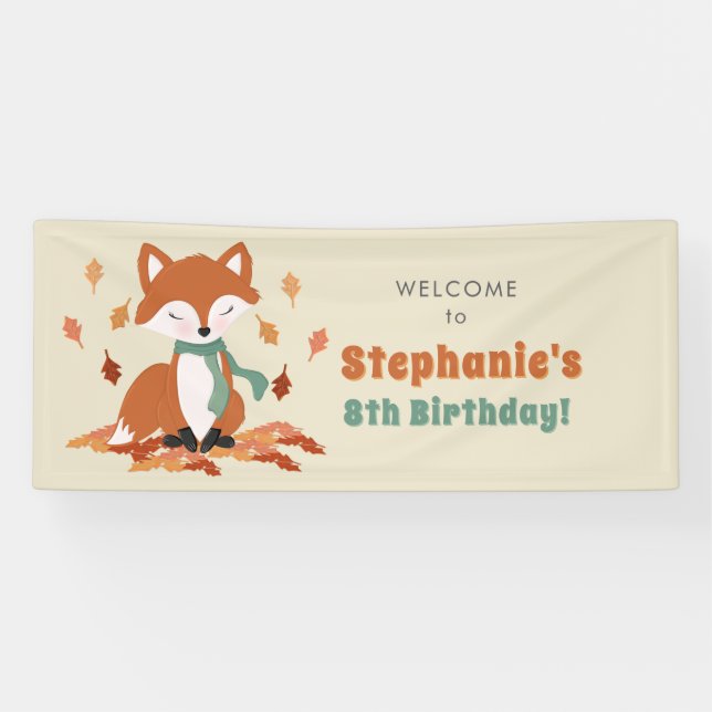 Banderoles Chute Fox Woodland Anniversaire (Horizontal)