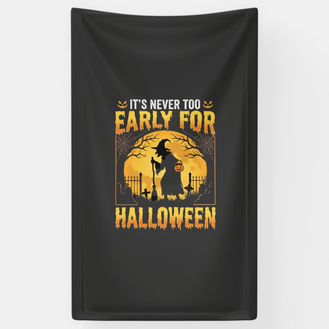 Banderoles Cimetière de sorcière d'Halloween précoce Design v (Vertical)