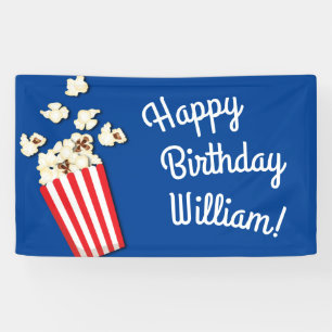 Banderoles Cinéma Popcorn fête d'anniversaire