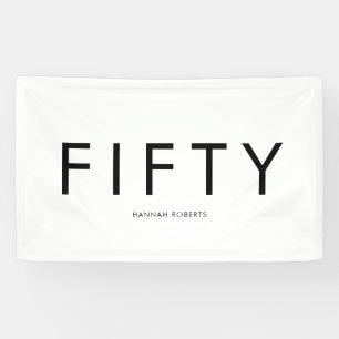 Banderoles Cinquantième anniversaire personnalisé Fifty Bold