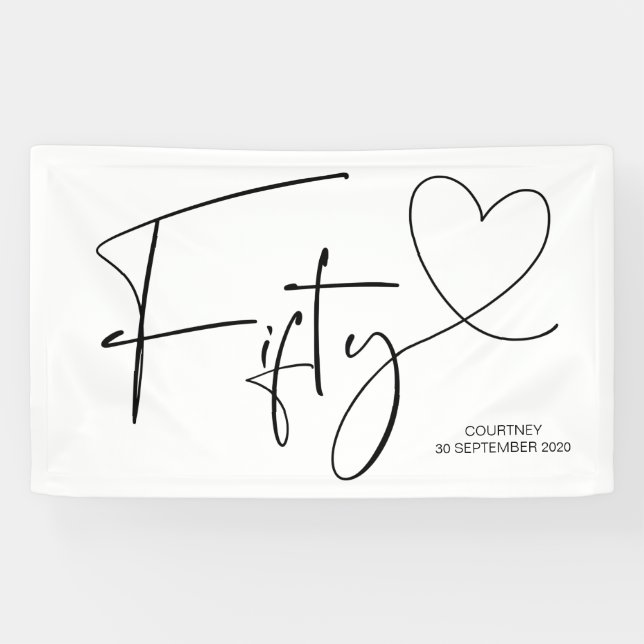 Banderoles Cinquantième ciquantième décor noir et blanc de (Horizontal)