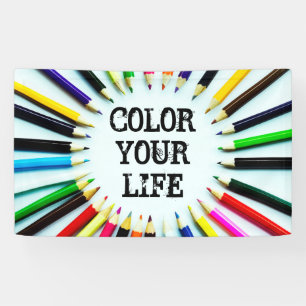 Banderoles Circle colorful pencils / crayons + your ideas