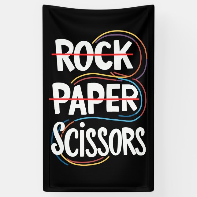 Banderoles Ciseaux de papier rock Lesbian Funny Gay pride LGB (Vertical)