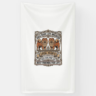 Banderoles Citation Amoureux de Chien Gravure Vintage Art de