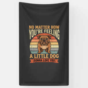 Banderoles Citation d'amour de bouledogue drôle Rétro Chien