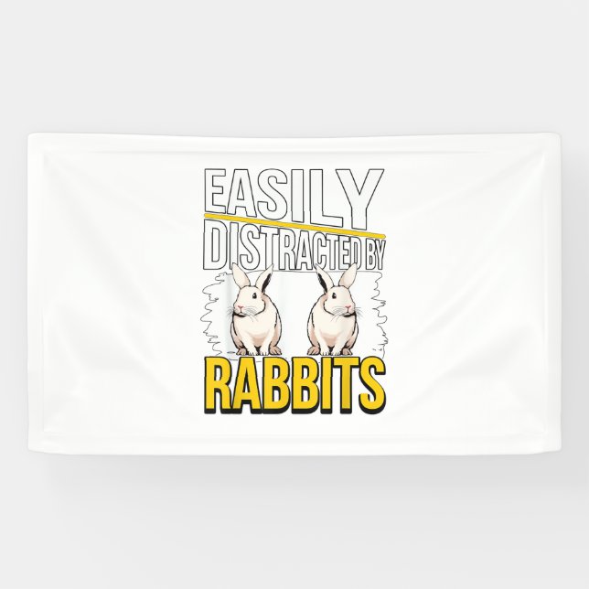 Banderoles Citation De Lapin Facilement Distraite Par Les Lap (Horizontal)