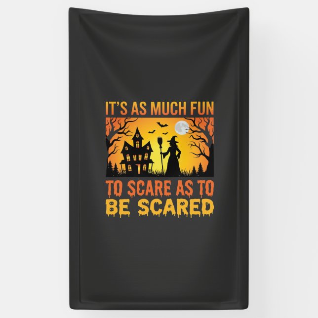 Banderoles Citation de sorcière de maison hantée Halloween (Vertical)
