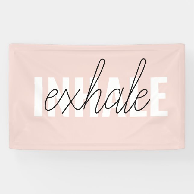 Banderoles Citation moderne Pastel Pink Inhale Exhale (Horizontal)
