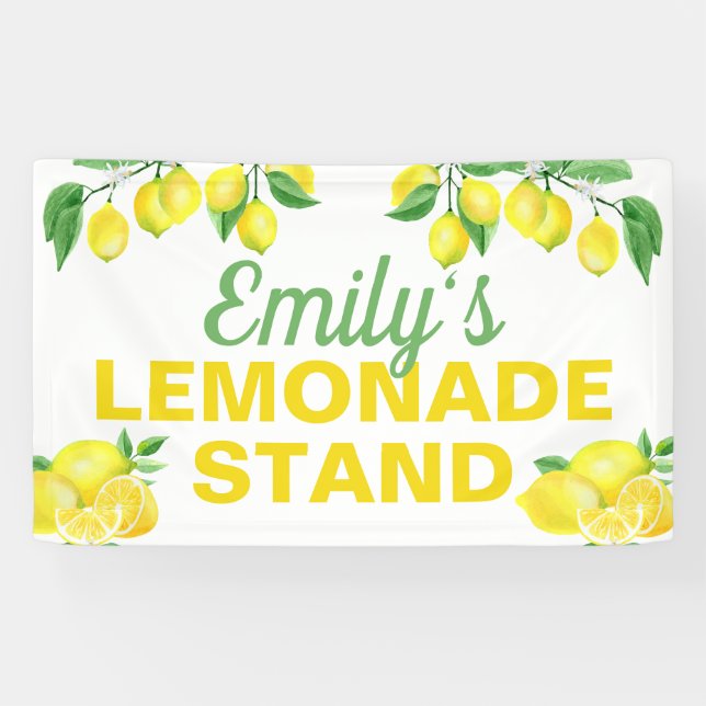 Banderoles Citrons Jaunes Lumineux Stand Lemonade (Horizontal)