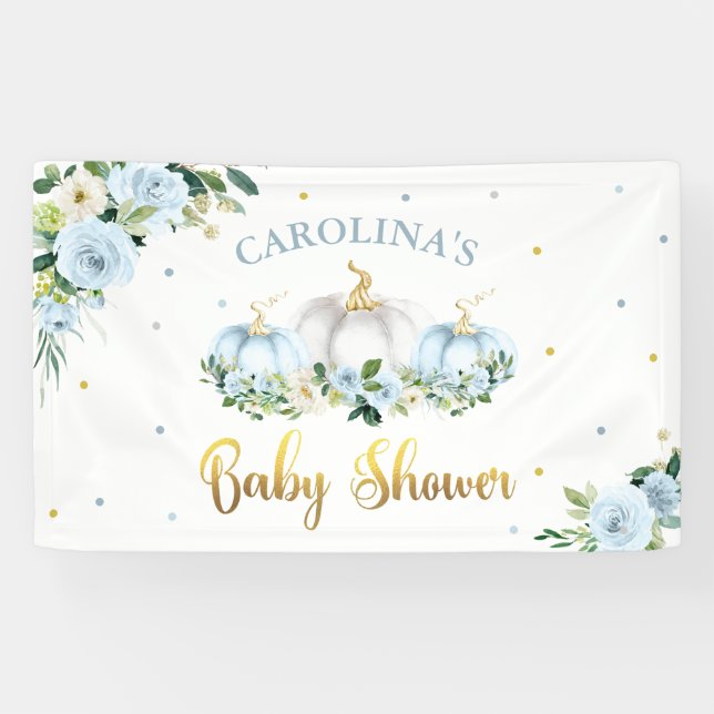 Banderoles Citrouille Baby shower Boy Fall Citrouille Bienven (Horizontal)