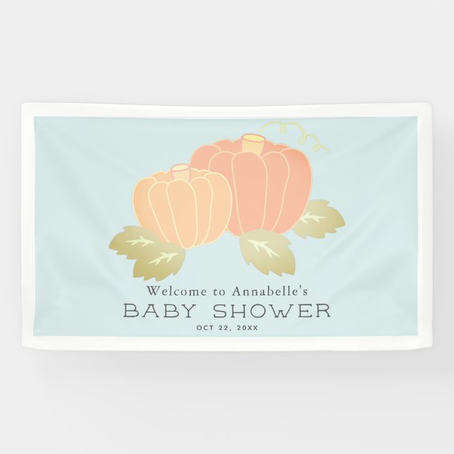 Banderoles Citrouille Blue Boy Baby shower Bienvenue (Horizontal)