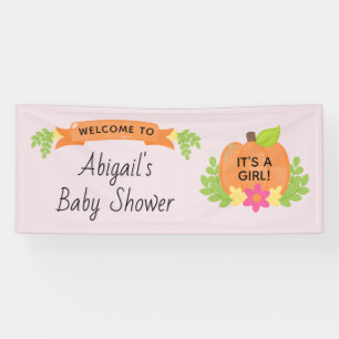 Banderoles Citrouille C'est une fille Baby shower