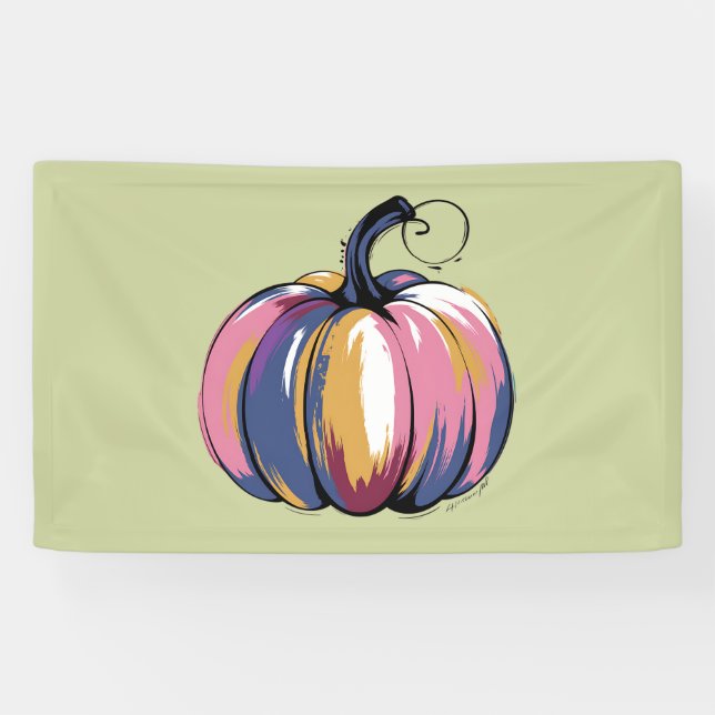 Banderoles Citrouille de léopard drôle Halloween Automne  (Horizontal)
