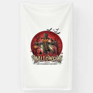 Banderoles Citrouille d'Halloween Épouvantail Corbeau Chauves