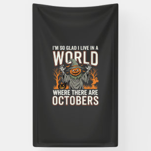Banderoles Citrouille d'Halloween Épouvantail Octobre Monde V