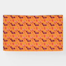 Citrouille et chauve-souris mignons motif orange